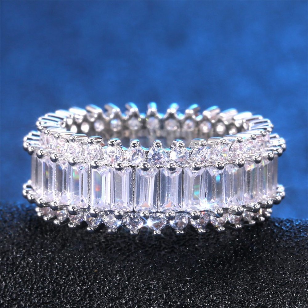 💝  Fashion Dainty Gems Zircon Beautiful Eternity Rings for Women, EVGG1369